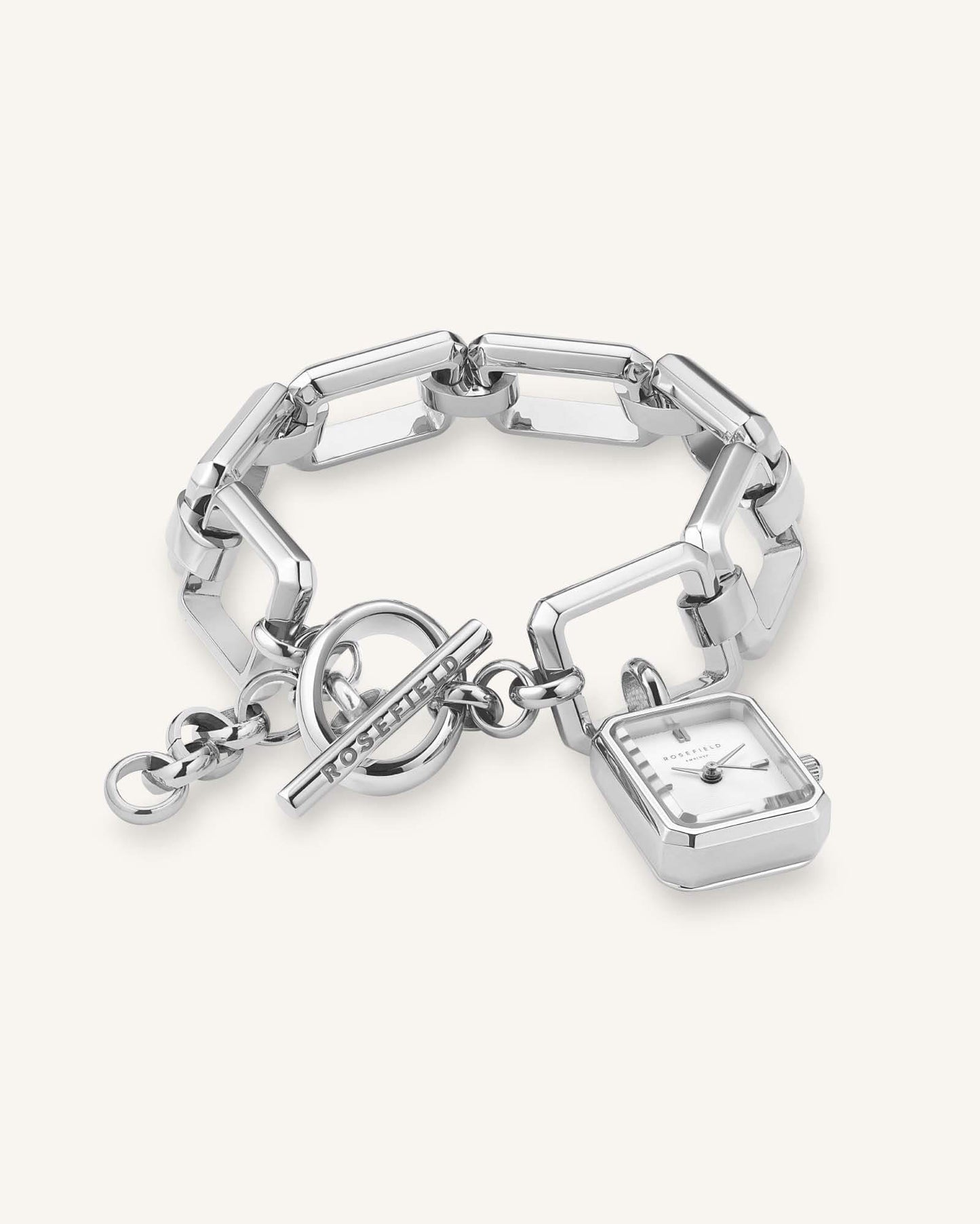 Octagon Charm Chain Argent