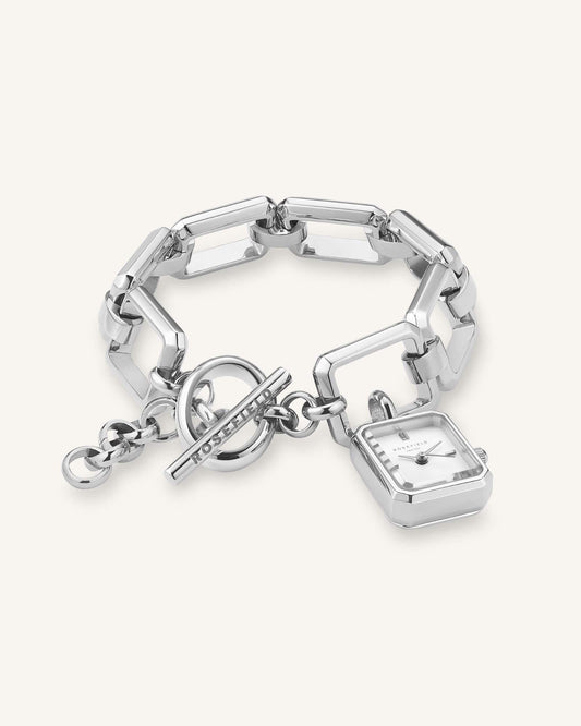 Octagon Charm Chain Argent