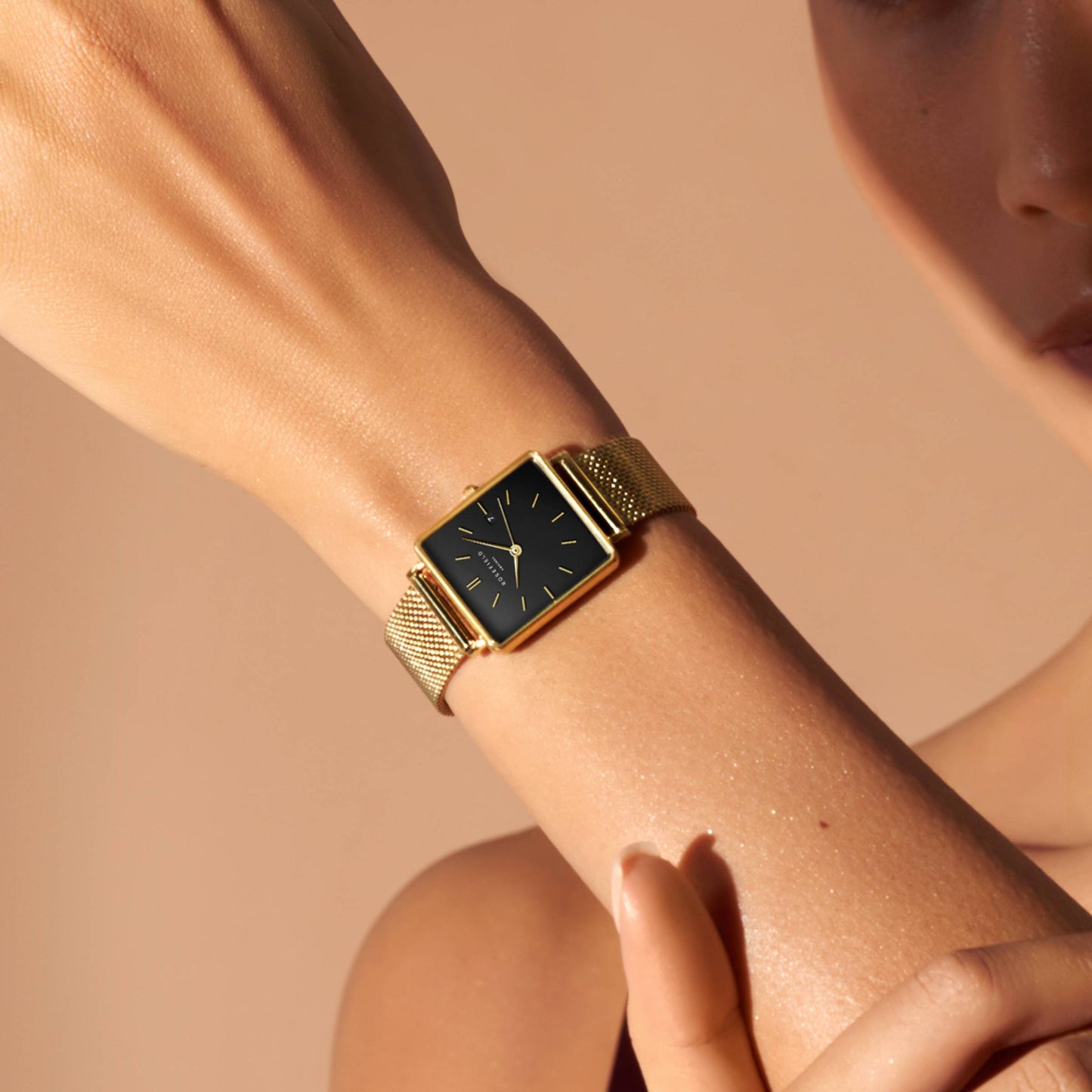 Boxy Noir Maille Or