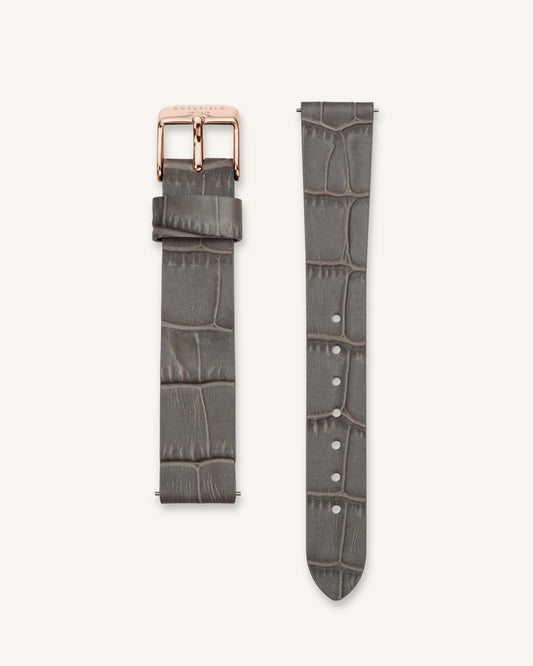 Bracelet Croco Gris Rose Doré