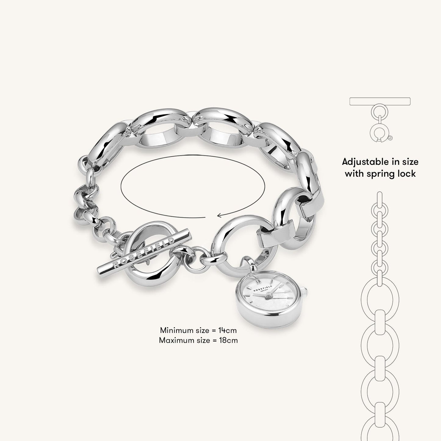 Oval Charm Chain Argent