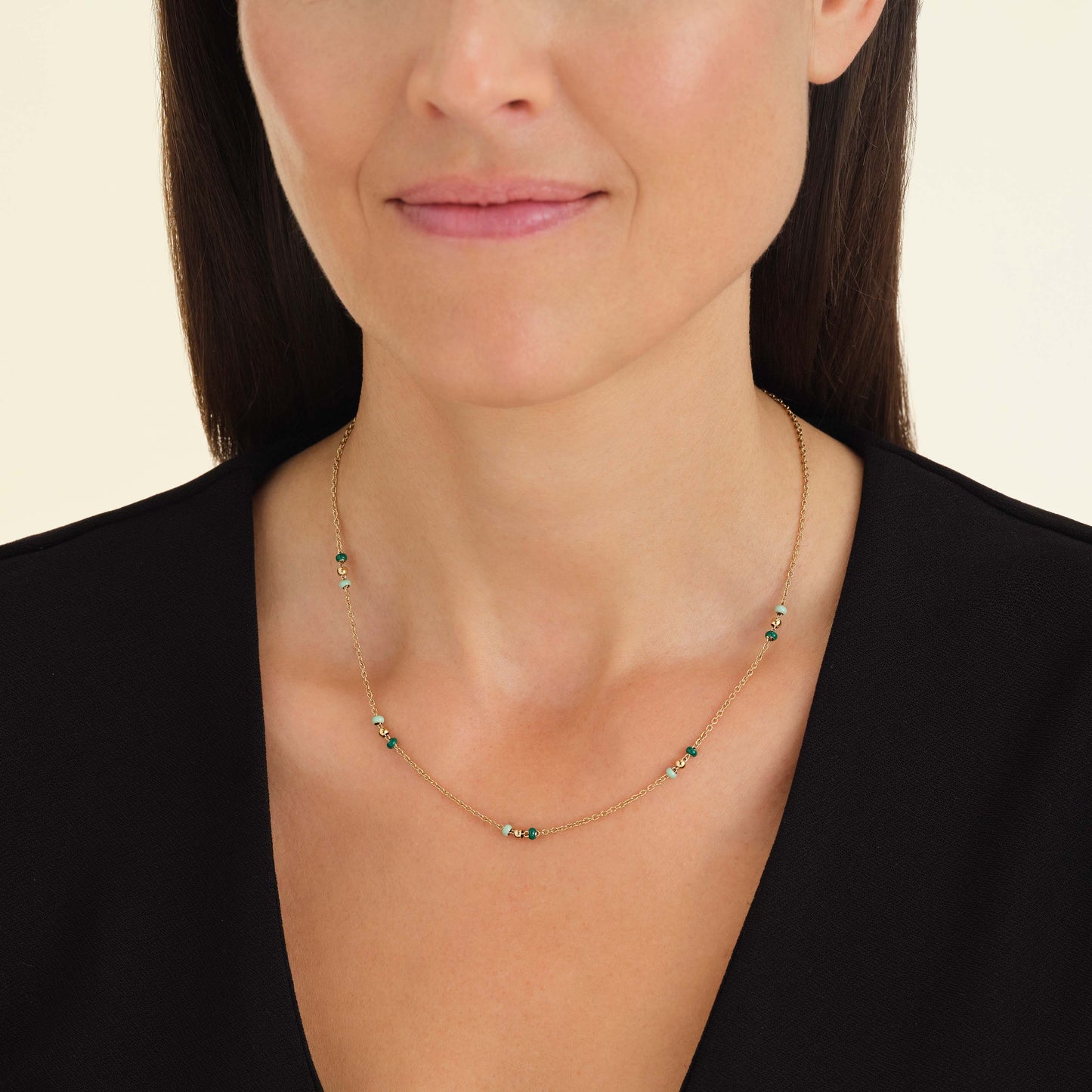 Collier Perles Émeraude