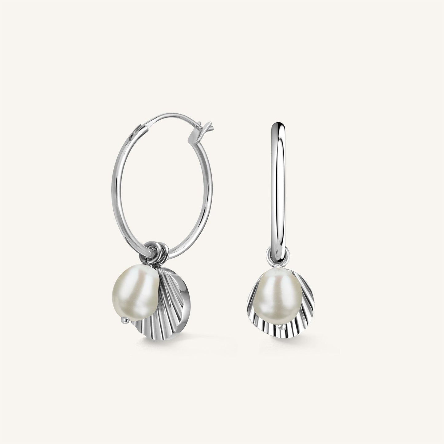 Anneaux coquillage & perle