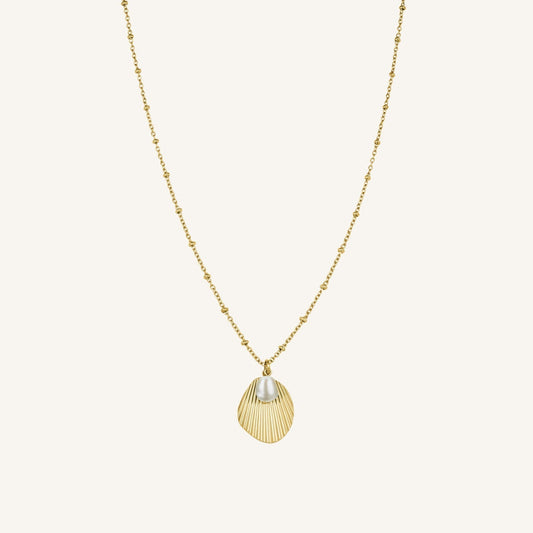 Collier coquillage & perle