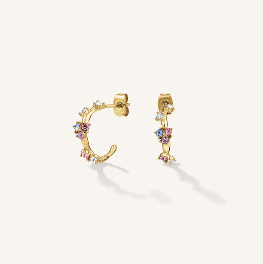 Anneaux cristaux multicolores