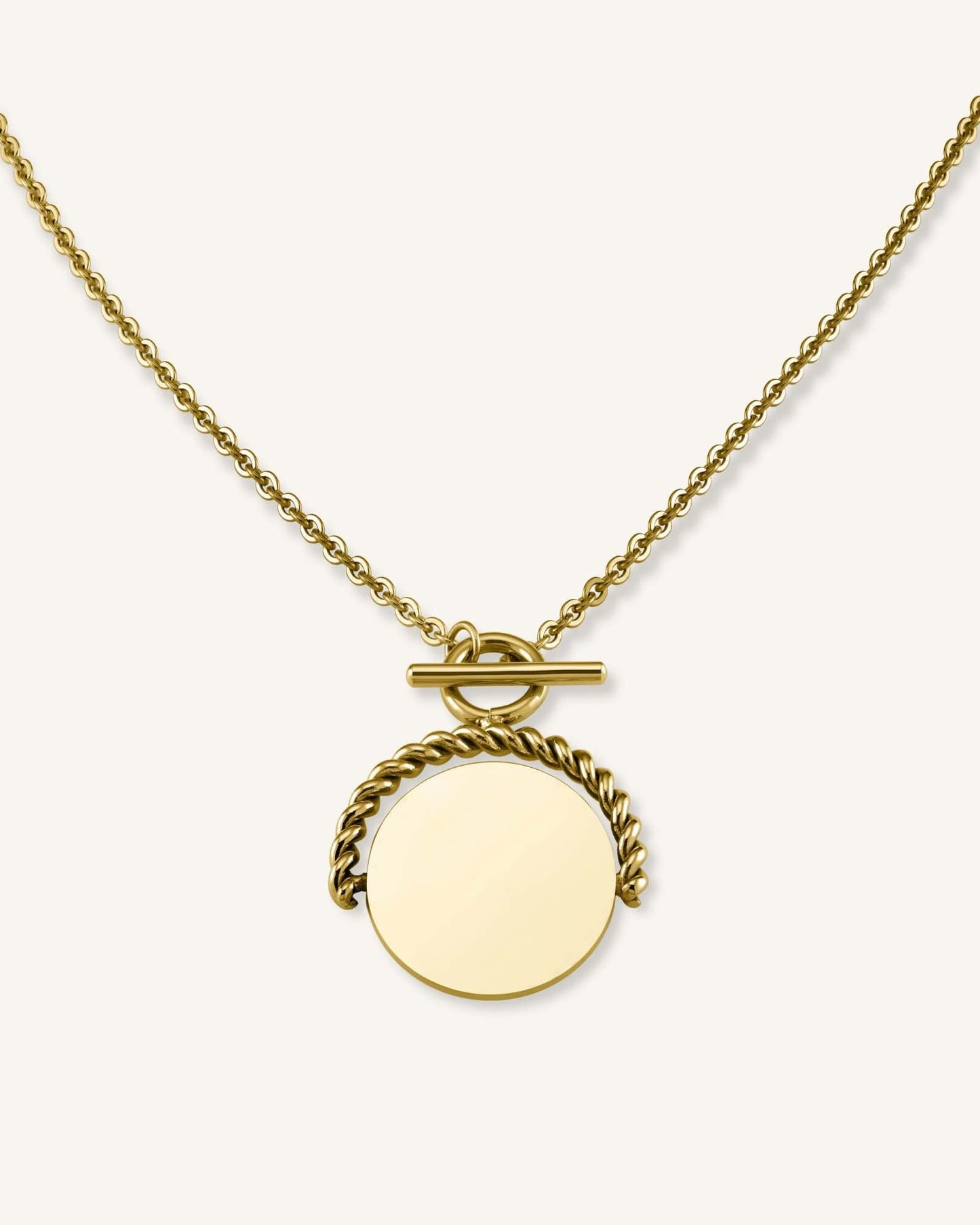 Collier médaillon torsadé