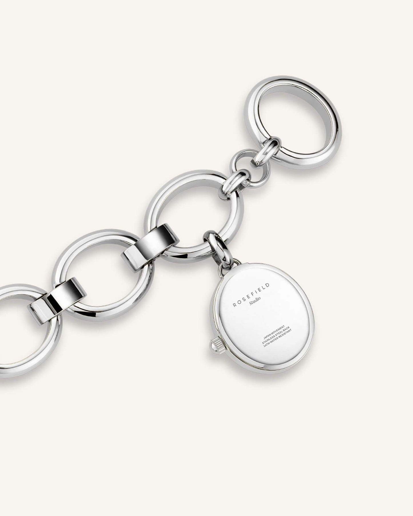 Oval Charm Chain Argent- Avec Gravure