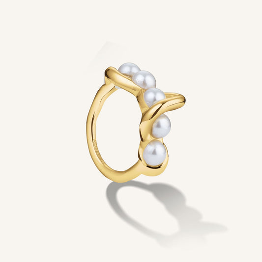 Bague perles enroulées
