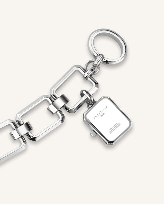 Octagon Charm Chain Argent - Avec Gravure