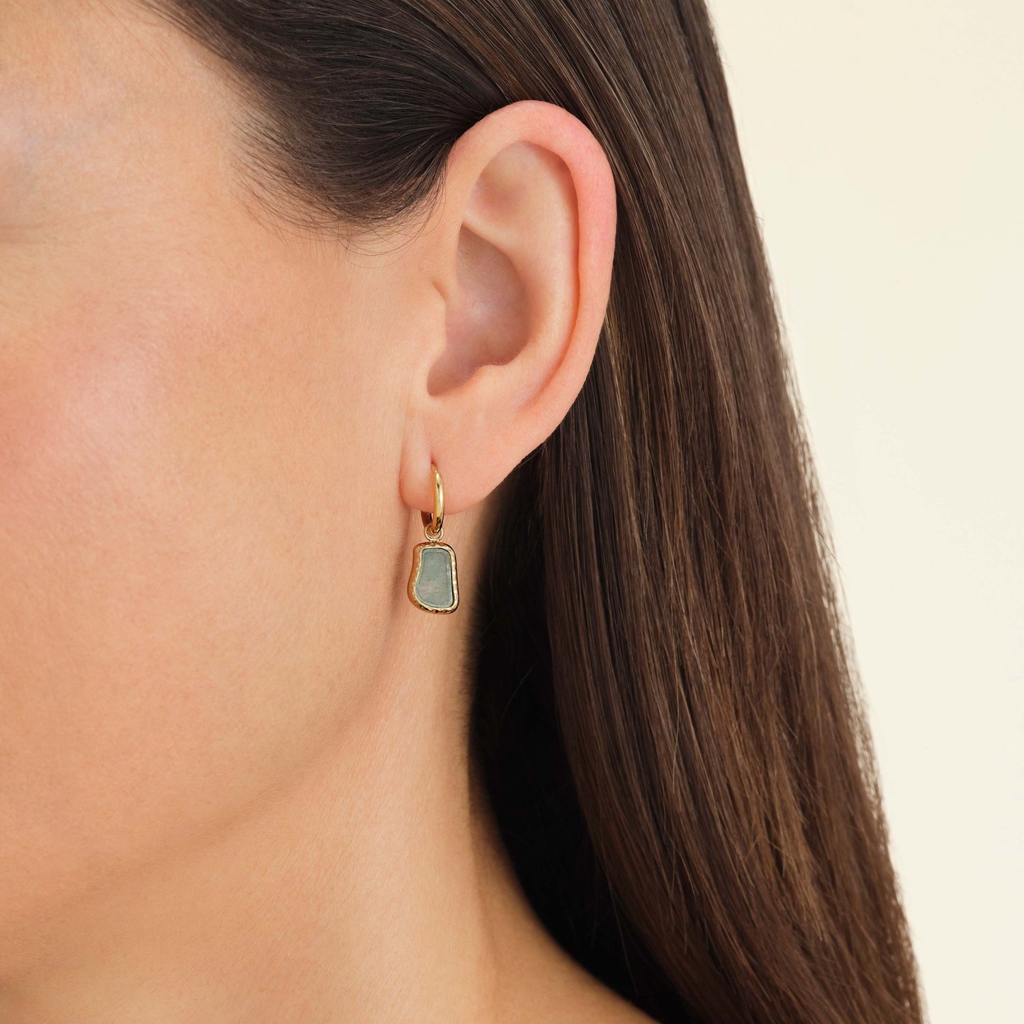 Boucles Pierre Précieuse Forme Organique