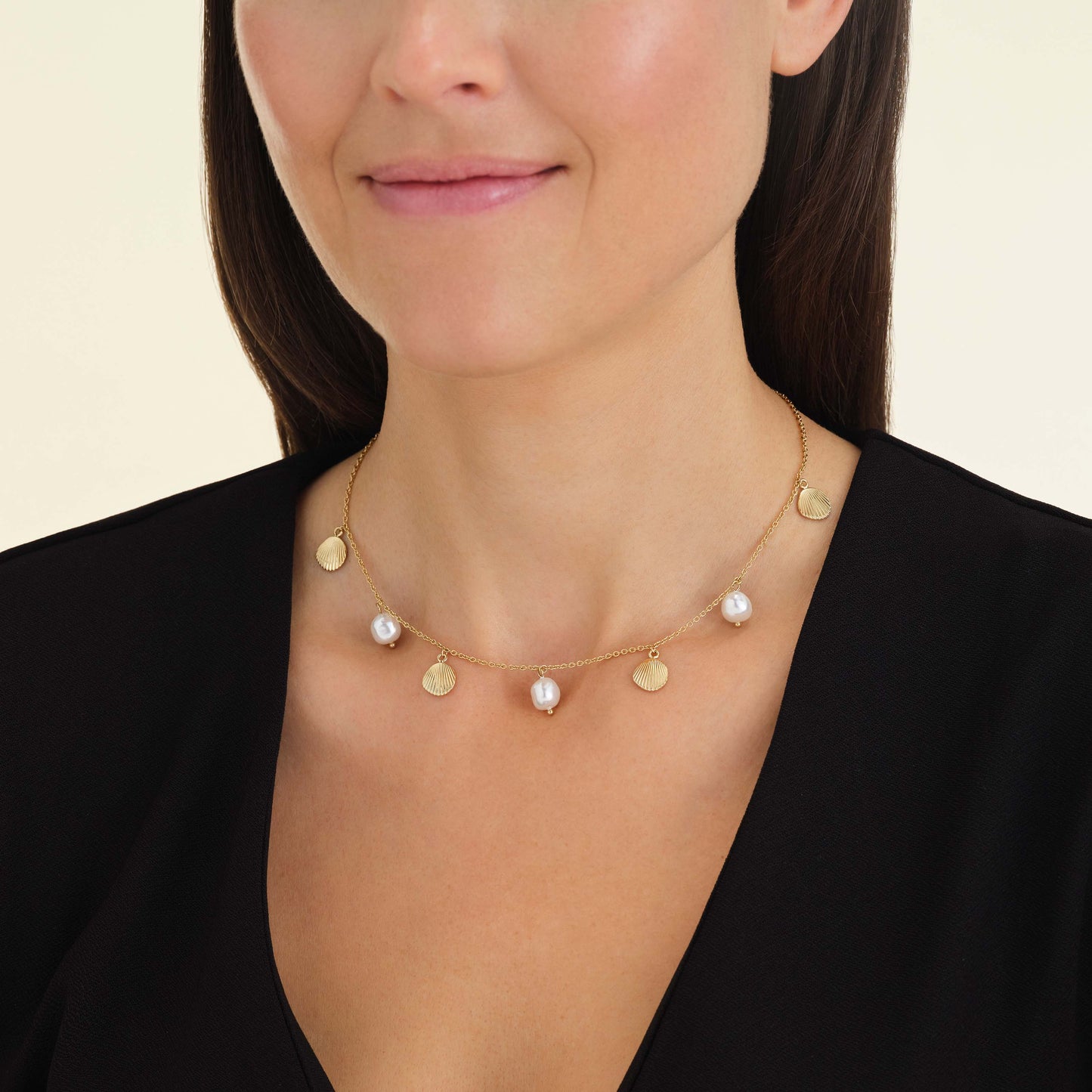 Collier multi coquillages & perles