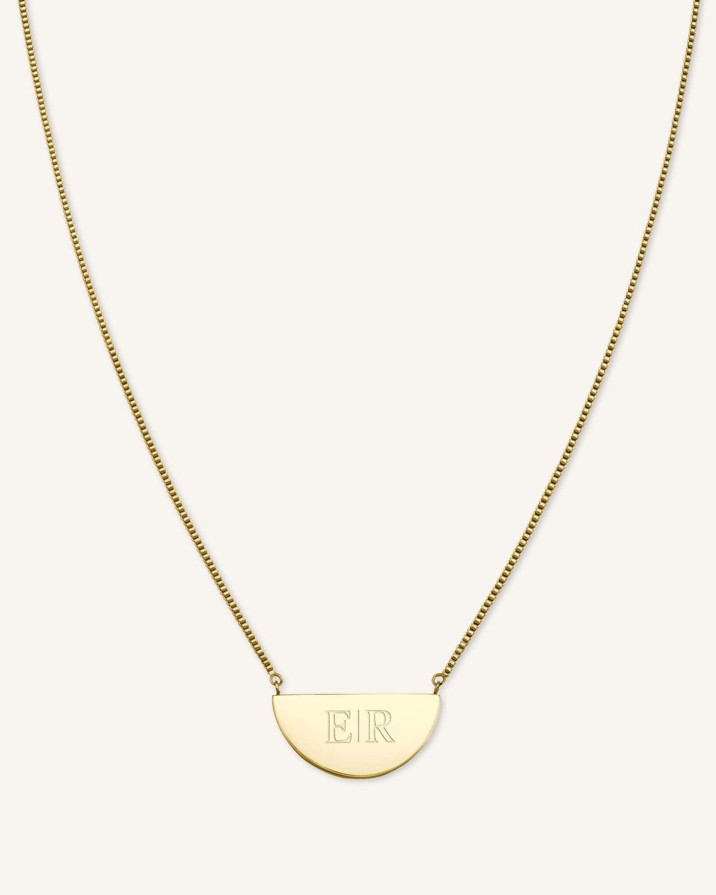 Collier Demi-Lune Avec Initiale