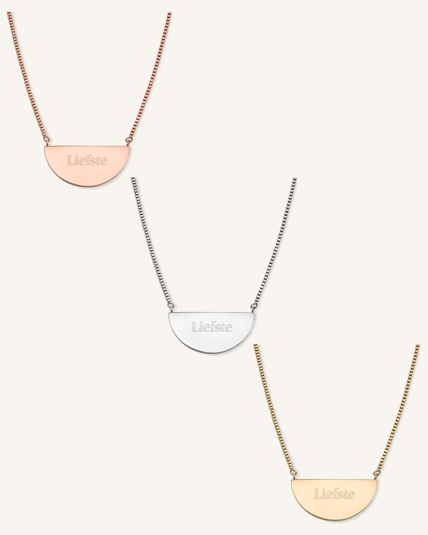 Collier Demi-Lune Avec Initiale