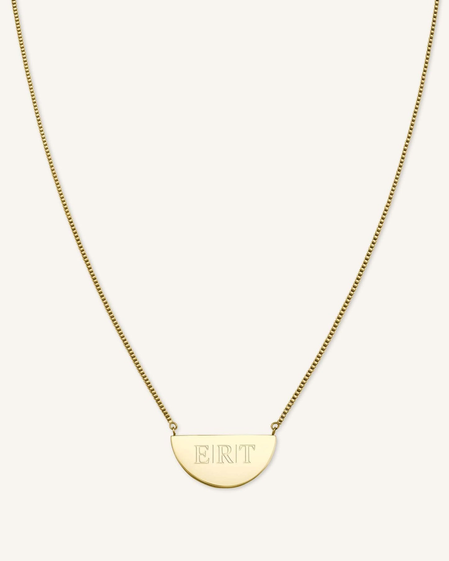 Collier Demi-Lune Avec Initiale