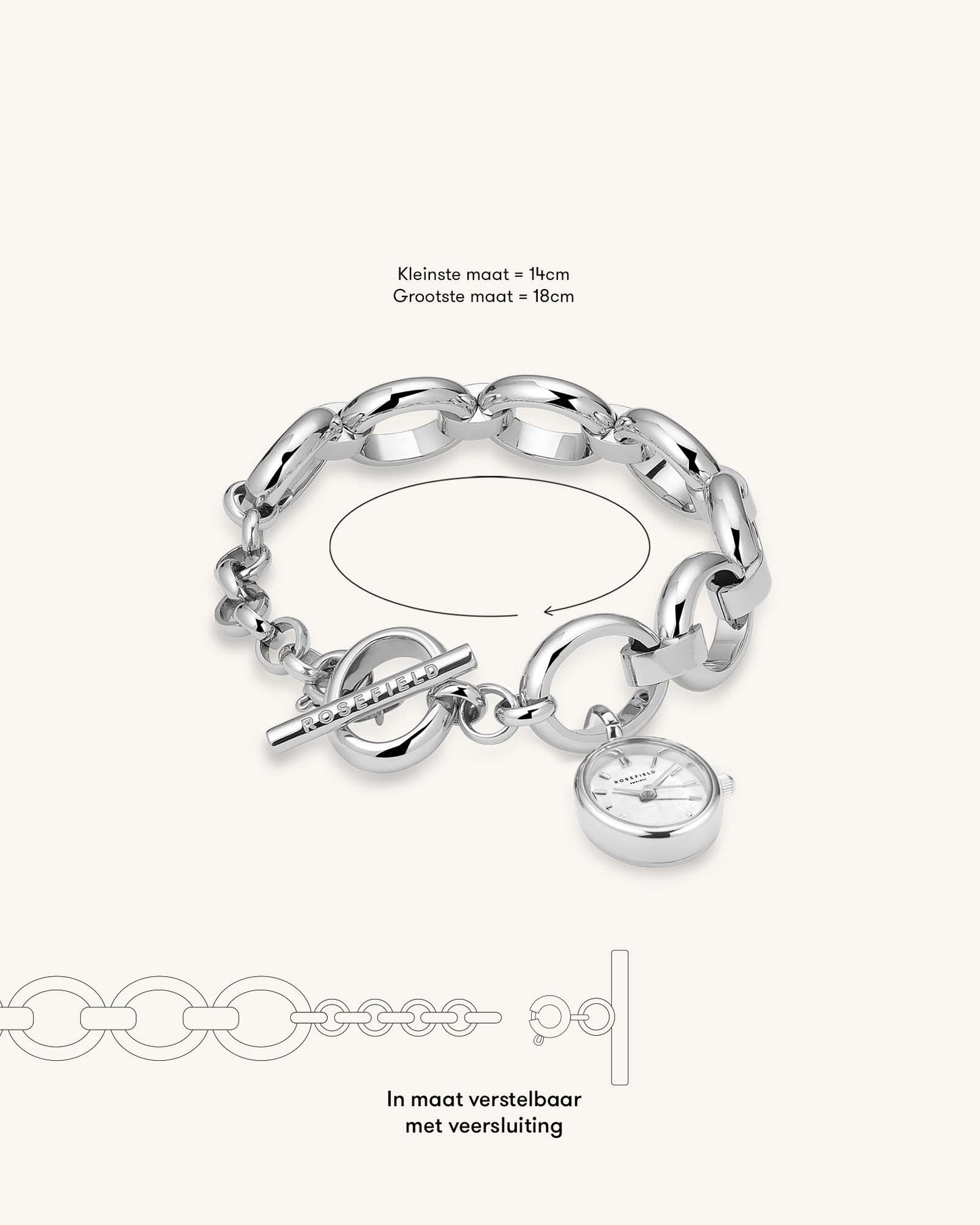 Oval Charm Chain Argent- Avec Gravure