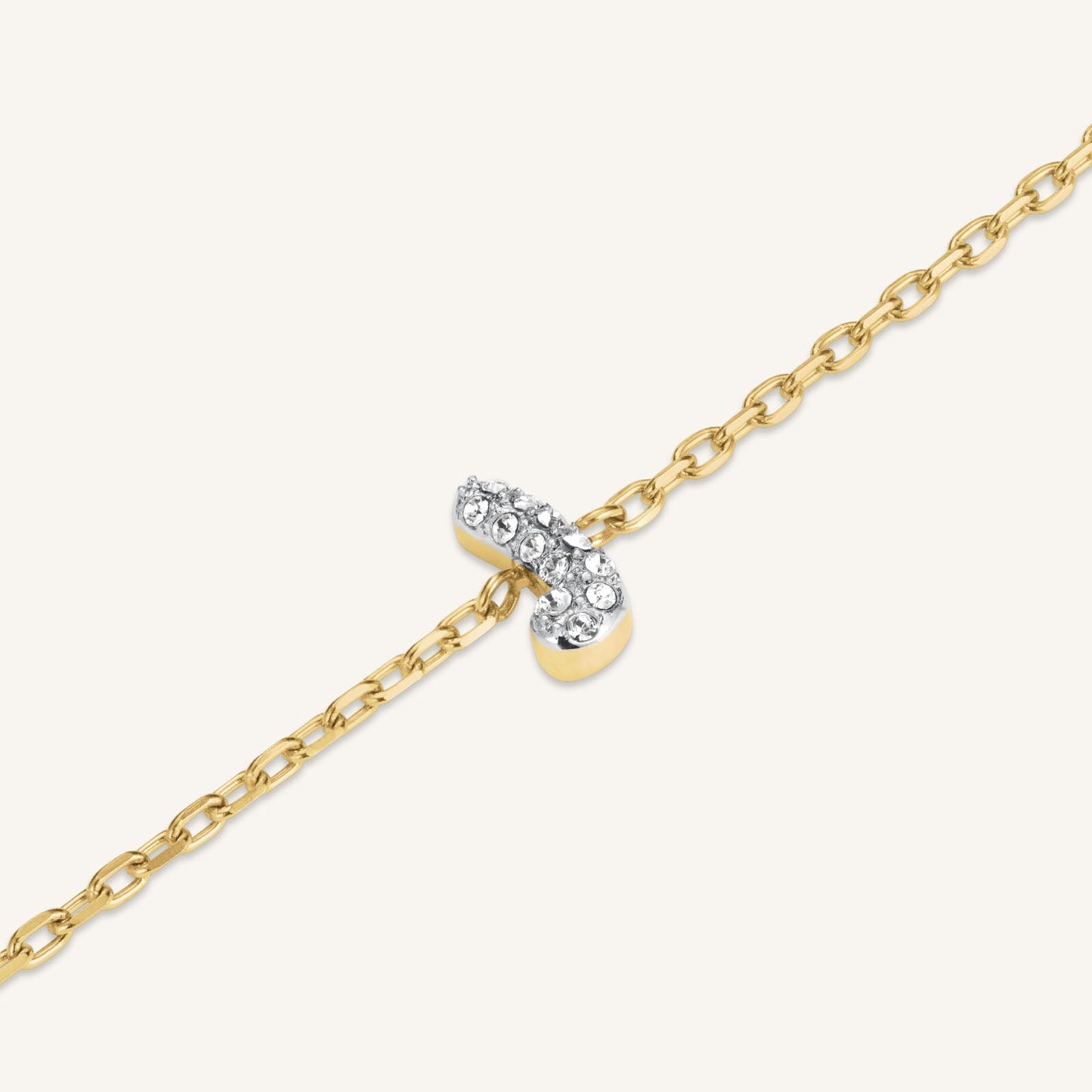 Bracelet lettre J avec cristaux