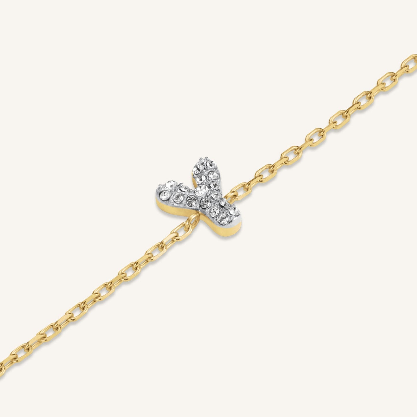 Bracelet lettre Y avec cristaux