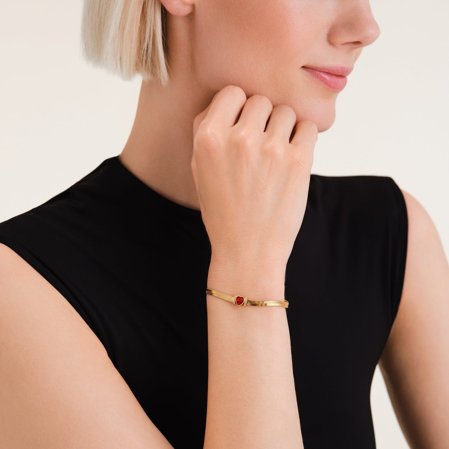 Bracelet Chaîne Serpend Et Cœur