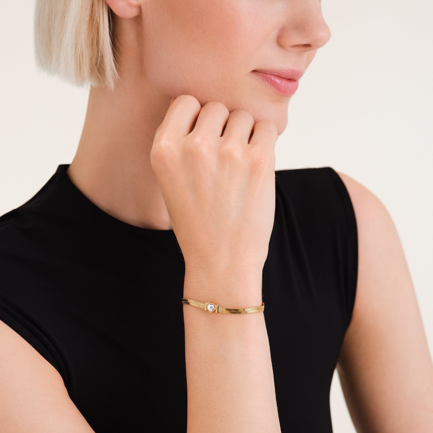 Bracelet Chaîne Serpend Et Cœur
