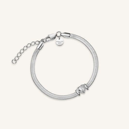 Bracelet Chaîne Serpend Et Cœur Argent
