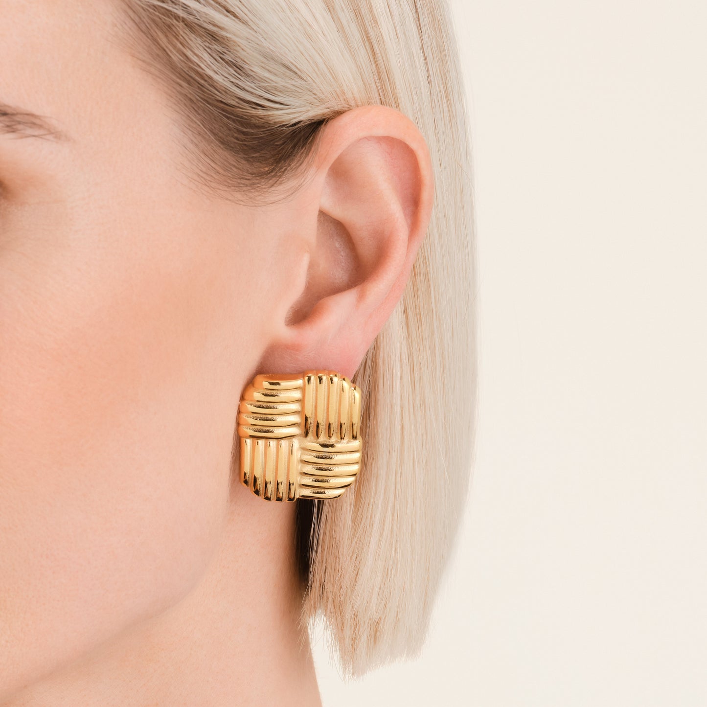 Boucles d'oreilles Carré Tissé