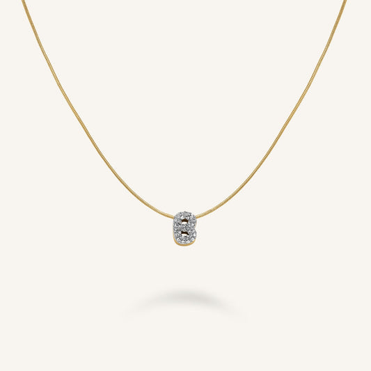 Collier lettre B avec cristaux