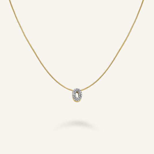 Collier lettre O avec cristaux