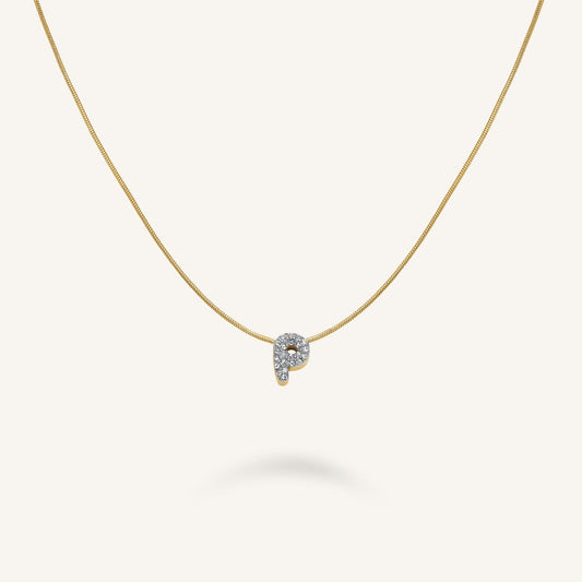 Collier lettre P avec cristaux
