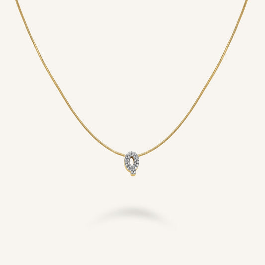 Collier lettre Q avec cristaux