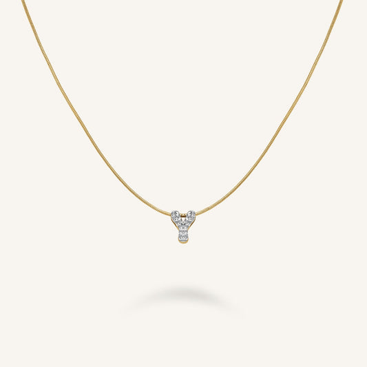 Collier lettre Y avec cristaux