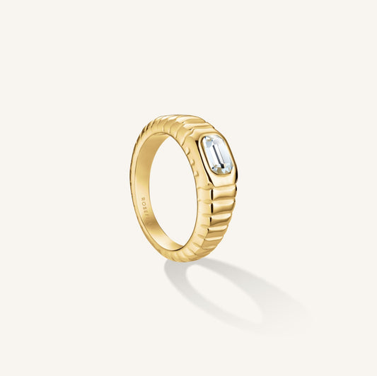 Bague Striée Octogone