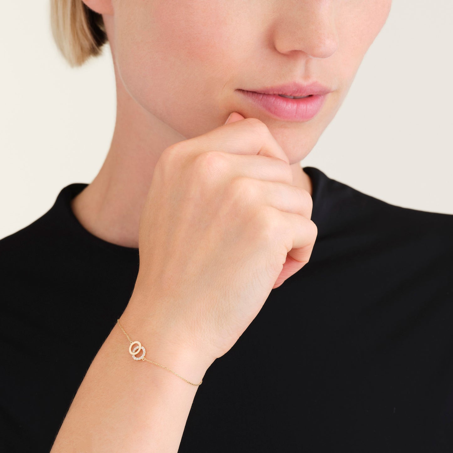 Bracelet Duo Cercles Zircons