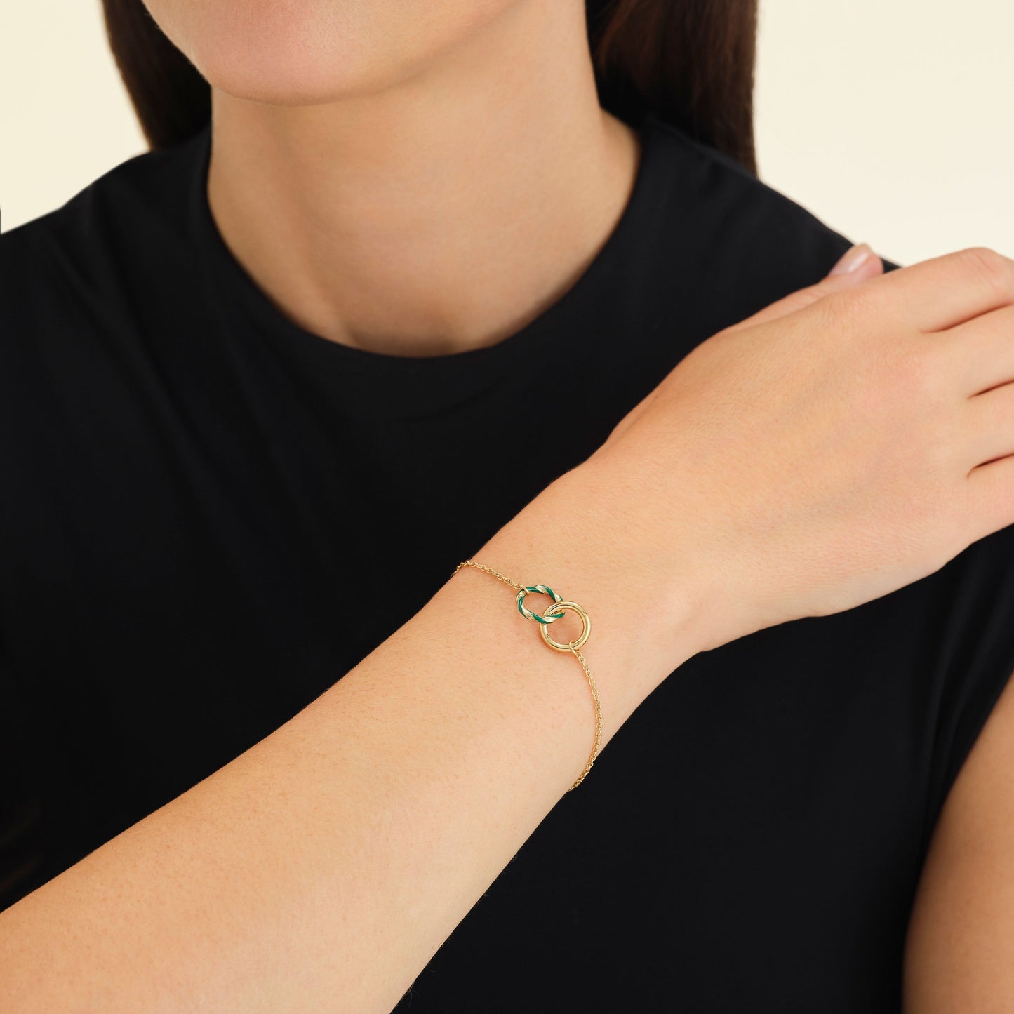 Bracelet Anneaux Émeraude