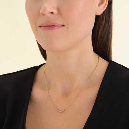 Collier de 5 pierres rose