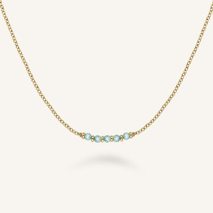 Collier 5 pierres bleu