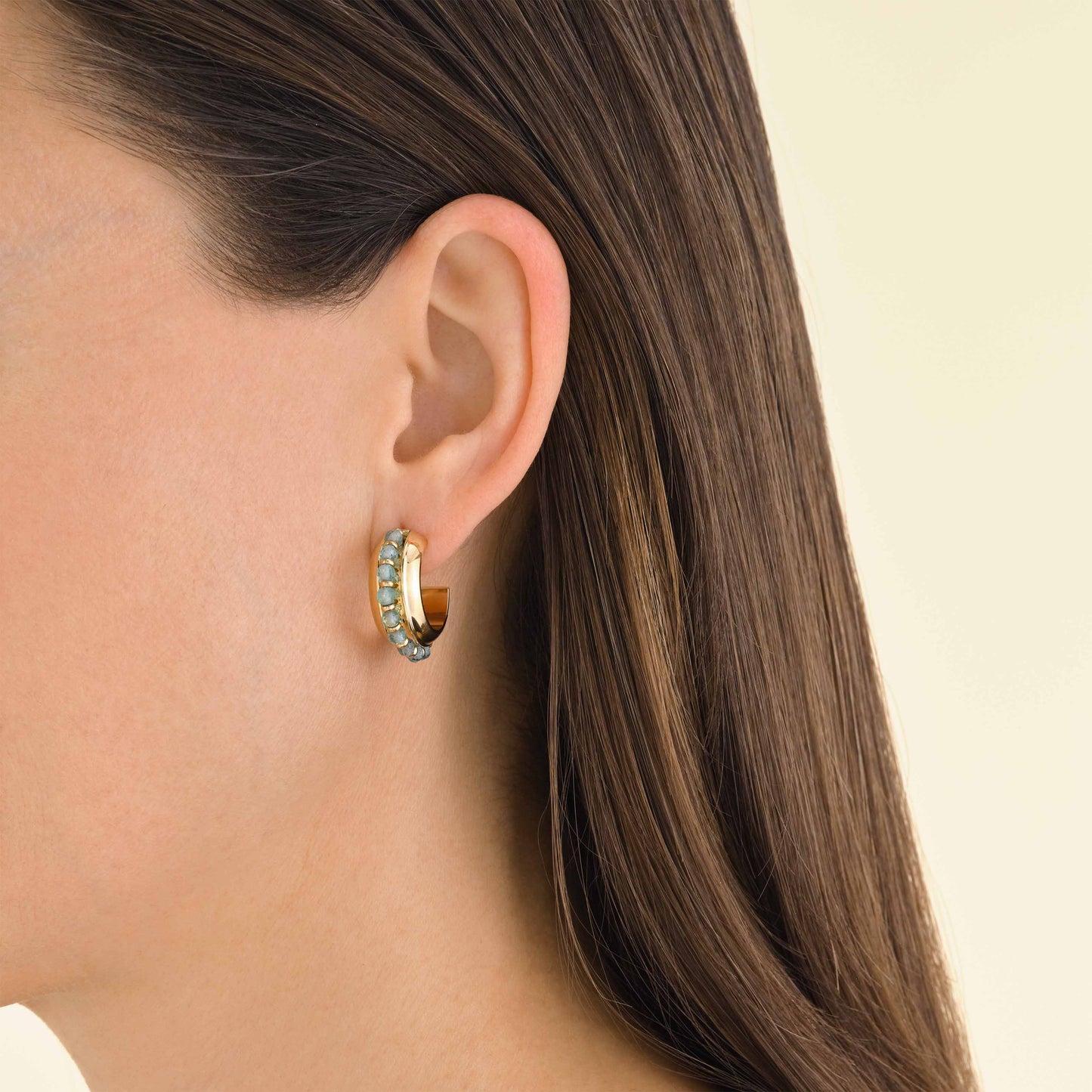 Créoles en Perles Bleues