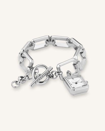 Octagon Charm Chain Argent