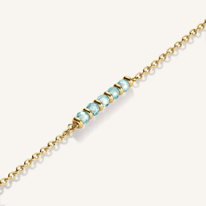 Bracelet de 5 pierres bleues