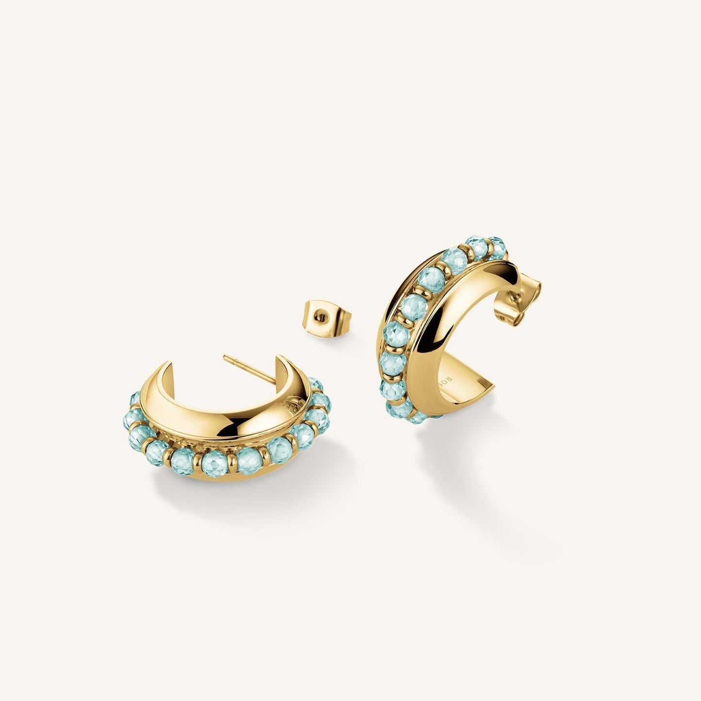 Créoles en Perles Bleues