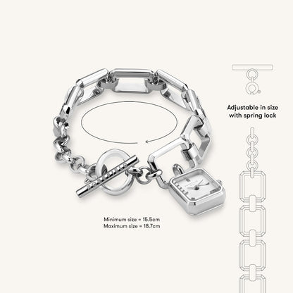 Octagon Charm Chain Argent