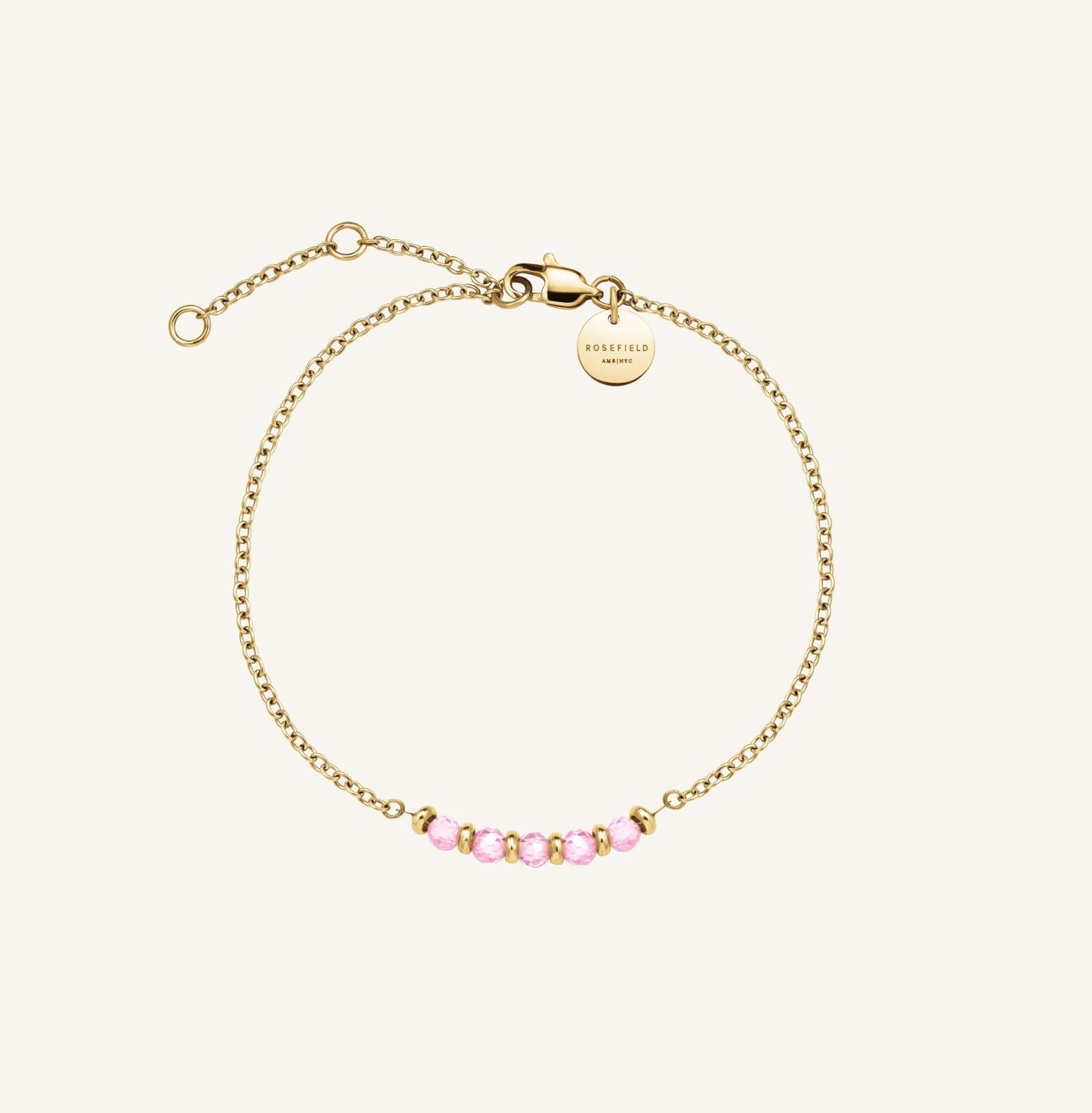 Bracelet de 5 pierres roses