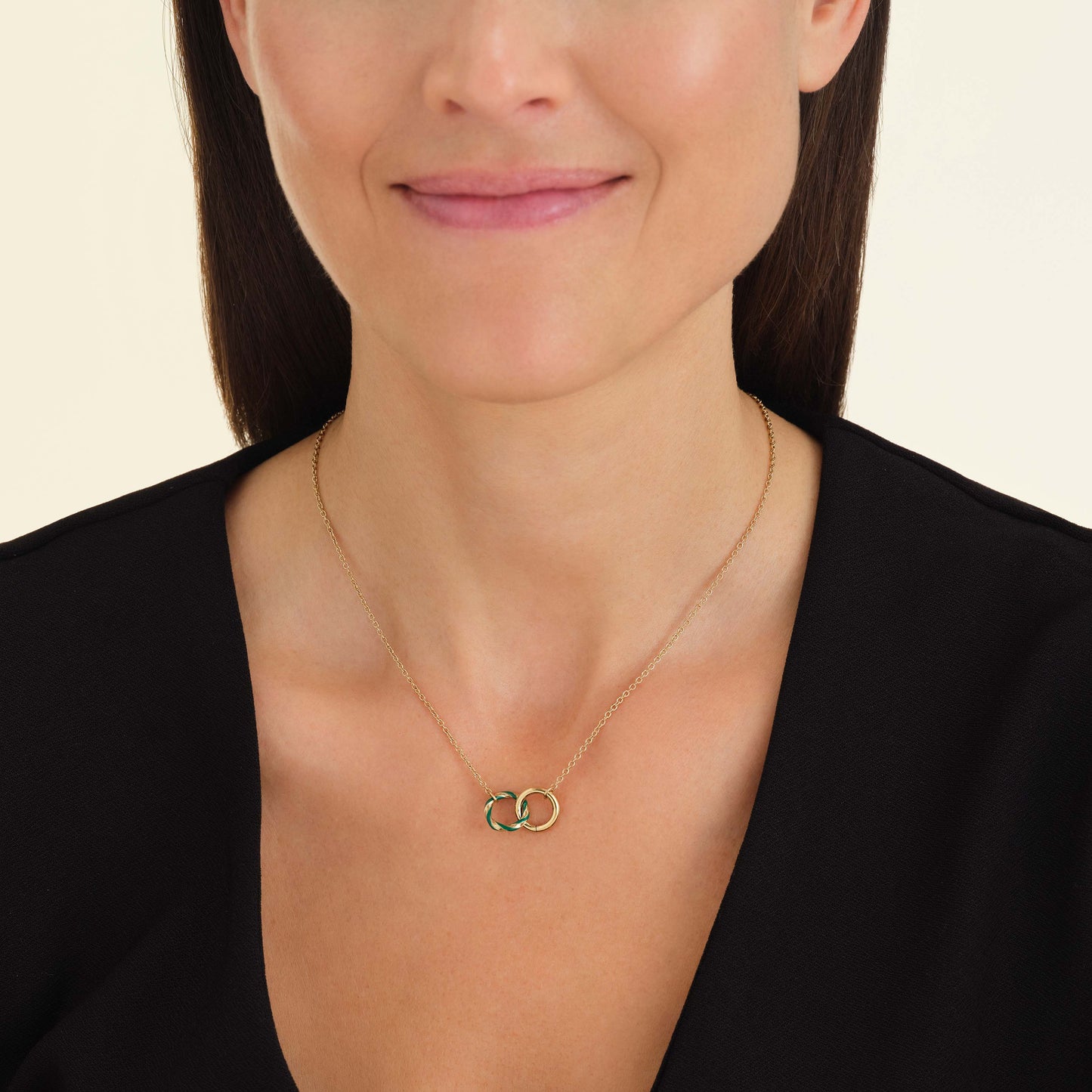 Collier Anneaux Émeraude