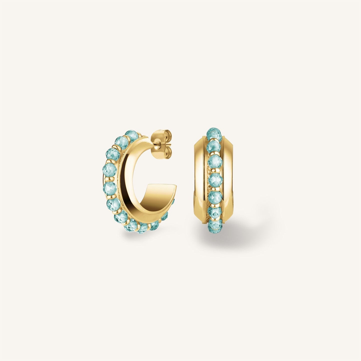 Créoles en Perles Bleues