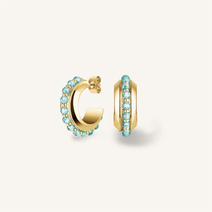 Créoles en Perles Bleues