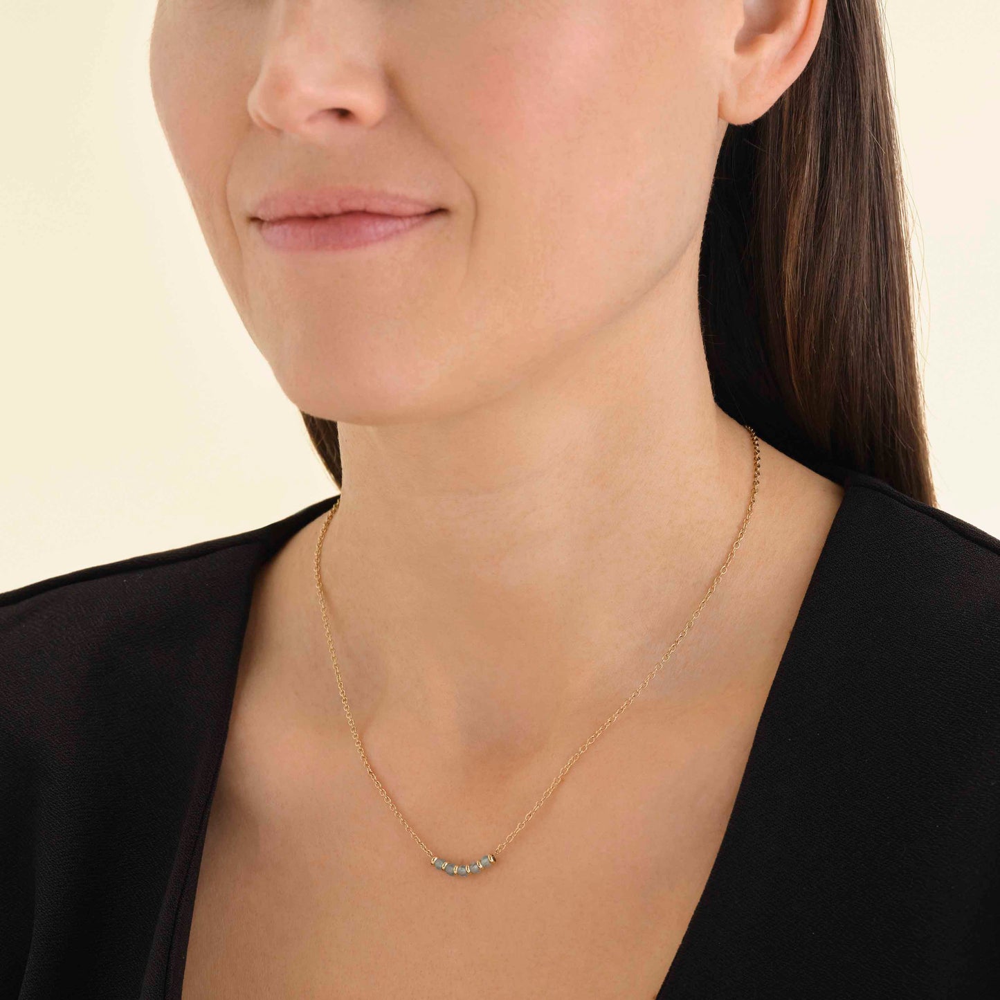 Collier 5 pierres bleu