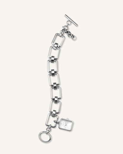 Octagon Charm Chain Argent