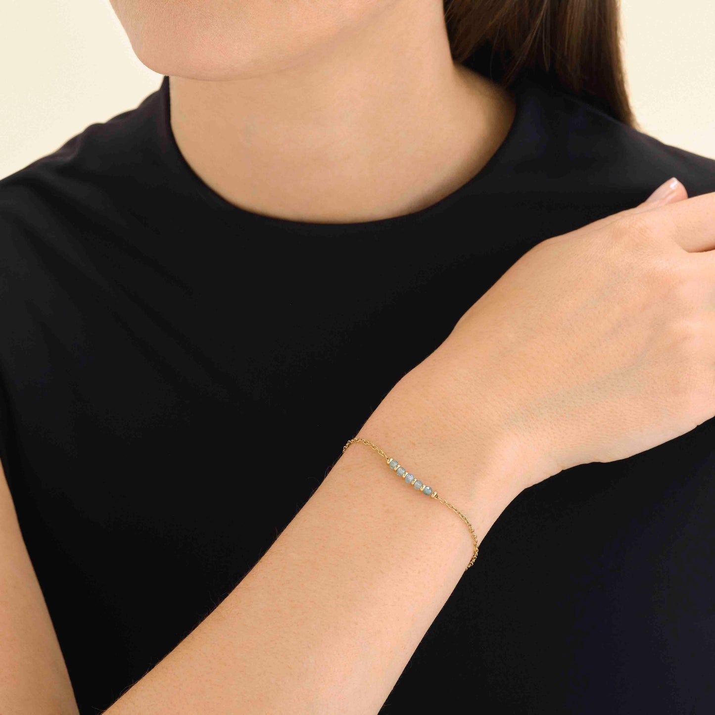 Bracelet de 5 pierres bleues