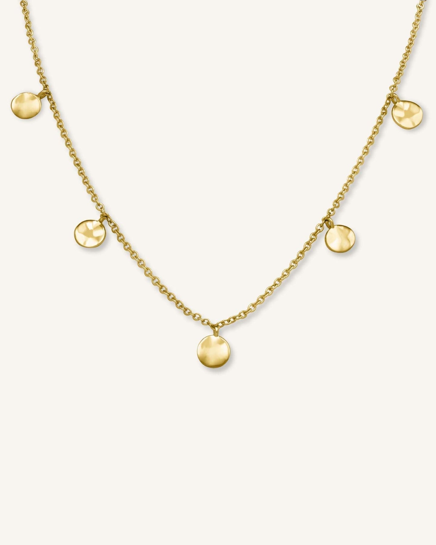 Collier Breloques Martelées Or