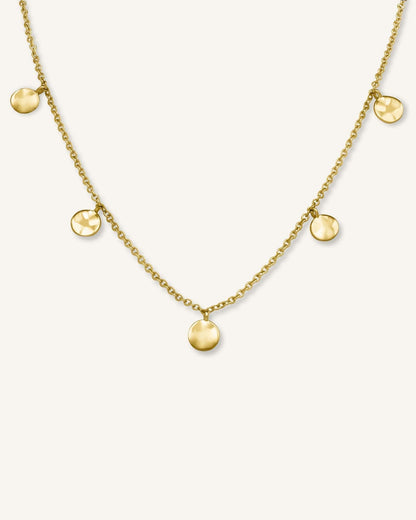 Collier Breloques Martelées Or