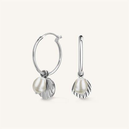 Anneaux coquillage & perle